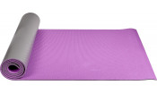 Коврик для йоги и фитнеса Bradex SF 0691, 183*61*0,6 см, двухслойный фиолетовый/серый с чехлом