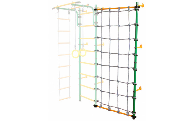 Стойка-сетка Юный Атлет Пристенная (зеленый/желтый)