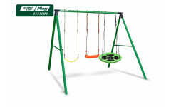 Качели SLP SYSTEMS 3 секции + лодочка красное + Качеля TS40 + сиденье гибкое желтое