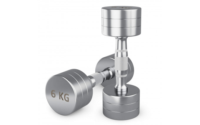 Гантель UNIX Fit PRO круглая хромированная 6 кг, 2 шт. Гантель UNIX Fit PRO круглая хромированная 6 кг, 2 шт.